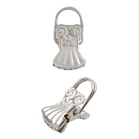 Зажим для штор LH-108 металл с кольцом h-30мм (20шт) цв.никель