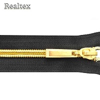 Молния витая декоративная Т.7 60см 1замок разъемная цв.золото/черный