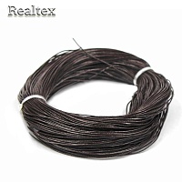  Шнур кожа натуральная Реалтекс 1мм (91,5м) цв.коричневый