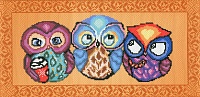 Рисунок на канве МП №1734 "Совушки-подружки" 24х47см