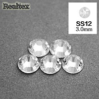 Стразы термоклеевые Реалтекс 12-SS (аналог страз Чехия) цв.Crystal 