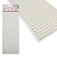 Полужемчуг клеевой Realtex №6 4мм (блистер) (800шт) цв.молочный