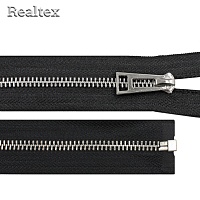 Молния металл Т.5 Realtex 1замок 70см разъемная цв.никель/черный