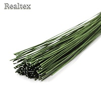 Проволока для флористики Реалтекс в бумажной оплетке 60см d-1,40мм (200гр) цв.зеленый