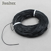  Шнур кожа натуральная Реалтекс 1мм (91,5м) цв.черный