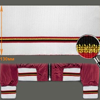 Подвяз ГД15042 13*125см цв.белый/красный+золото+чёрный