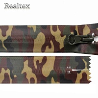  Молния витая Realtex водонепроницаемая R-22 Т.5 1замок 20см неразъемная цв.камуфляж хаки