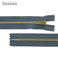 Молнии джинсовые JIN 4L латунь 16см Т.4 неразъёмная №1 (10шт) цв.309 тёмно-серый