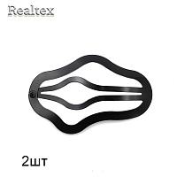 Заготовка для заколок "R" Облачко 50мм (2шт) цв.черный