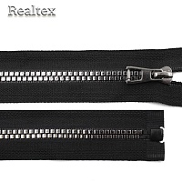 Молния трактор  Realtex R-15 декоративная Т.5 1замок 90см разъемная (шашечки) цв.черный/черн.никель