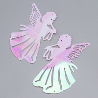 Пайетки "Астра" "ангел большой" 15,3*11,2см (30шт) цв.перламутр голограмма