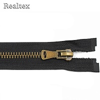 Молния металл Т.8 1замок 70см антик разъемная цв.черный