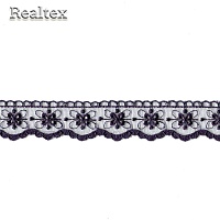 Кружево Реалтекс на сетке  33мм 4BE4015 (12м) цв.темно-синий