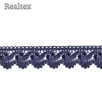 Кружево Realtex гипюр  40мм 4G4073 цв.темно-синий