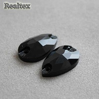 Стразы пришивные стекло капля 10,5*18мм Реалтекс цв.20 Jet