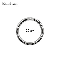 Кольцо разъёмное металлическое 25*3,0мм Realtex цв.никель