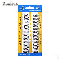Крючки плательные в блистере Realtex №3 (24шт х 6) цв.черный