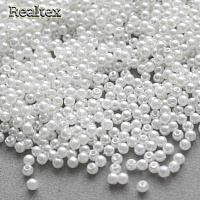 Бусины пластик Реалтекс   3мм под жемчуг(100гр) цв.033 белый