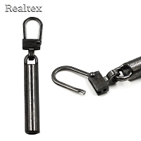 Пуллер для бегунка Realtex съемный, декоративный "Трубочка" (25шт) цв.черный никель