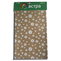 Фетр с рисунком 1мм "Цветочки" YF 641 (10шт) цв.бежевый