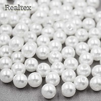 Бусины пластик Realtex 8мм Premium (500гр) цв.белый
