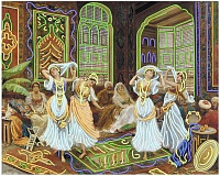 Рисунок на шелке МП №4206 "Восточные танцы" 37х49см