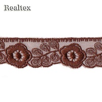Кружево на сетке  30мм 54-4034 цв.090 коричневый