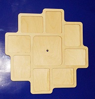 Заготовка для декорирования деревянная Циферблат-фоторамка №1 35см