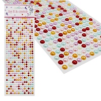 Полужемчуг клеевой Realtex №5 6мм (блистер) (504шт) цв.MIX