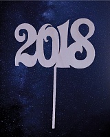 Заготовка для декорирования деревянная Топпер "2018" 10*17,5см