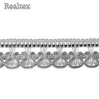 Тесьма Realtex металлизированная 27мм 10578 цв.серебро