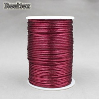 Шнур круглый атласный  Realtex 2мм (91.5м) цв.003 бордовый