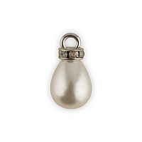 Бусины-подвесы пластик Zlatka JJB-05 10*14мм (2шт) цв.01-жемчужный