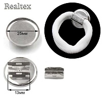 Основа под резинку RS 25мм круглая (20шт) цв.никель