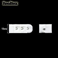 Застежка-крючки  Реалтекс 3х1 1,9см цв.белый