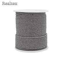 Шнур люрекс Realtex 3мм цв.черное серебро