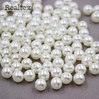 Бусины пластик Realtex 6мм Premium (500гр) цв.молочный