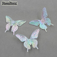 Бусины пластик Реалтекс Бабочка (10шт) цв.прозрачный перламутр