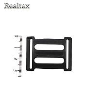 Пряжка четырехщелевая 25мм ЧЩ цв.черный