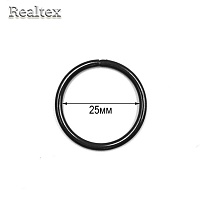 Кольцо разъёмное металлическое 25*2,5мм RS цв.ч.никель