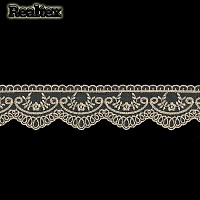 Кружево Realtex на сетке  55мм 8BE1158А матовая нить цв.капучино