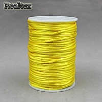 Шнур круглый атласный  Realtex 2мм (91.5м) цв.66 желтый