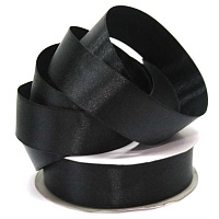 Лента атласная 25мм (27,4м) Реалтекс цв.черный
