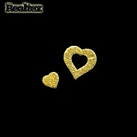 Набор "Сердечки" №01 из глиттерного фоамирана 25мм,14мм (2*10 шт) цв.золото