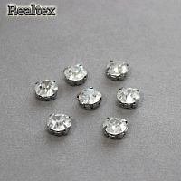 Стразы пришивные стекло в оправе Реалтекс SS-12 2,5мм (100шт) цв.Crystal 