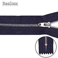 Молнии джинсовые Т.4 20см Б неразъёмная цв.никель/233 тёмно-синий