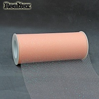 Фатин с глиттером средней жесткости RS ш.150мм цв.13 персик