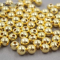 Бусины пластик Реалтекс 8мм Premium (100гр) цв.золото