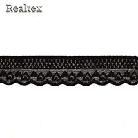 Кружево стрейч Реалтекс  30мм SY 1611 (20м) цв.черный