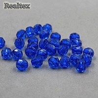 Бусины акриловые 3240  8мм (100гр) цв.30 василёк